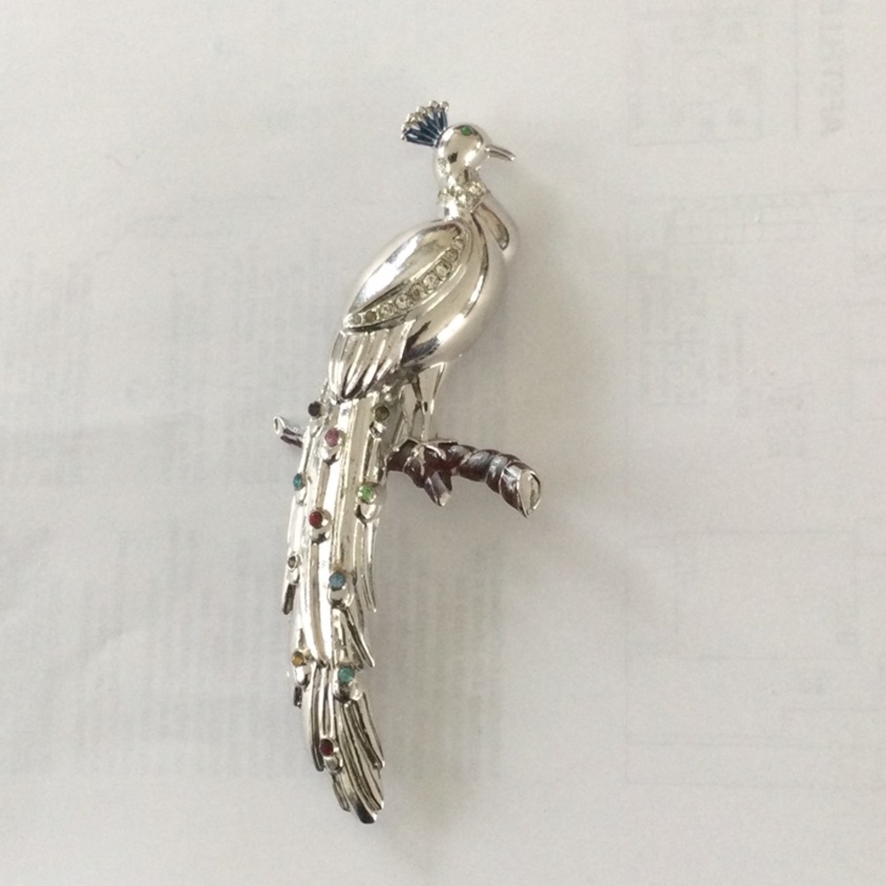 Coro peacock brooch